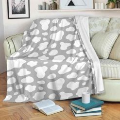 White And Grey Cow Best Seller Fleece Blanket Throw Blanket Gift