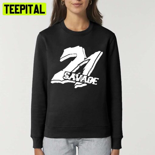 White Logo 21 Savage Rap Hip Hop Unisex T-Shirt