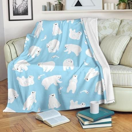 White Polar Bear Best Seller Fleece Blanket Throw Blanket Gift