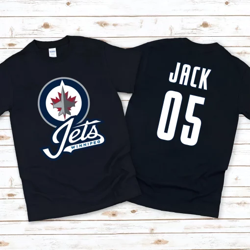 Winnipeg Jets Nhl Ice Hockey Sports Front Back Customized Text Number Unisex T-Shirt