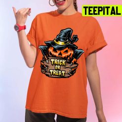 Witch Pumpkins Shost Design For Halloween Trick Or Treat Unisex T-Shirt