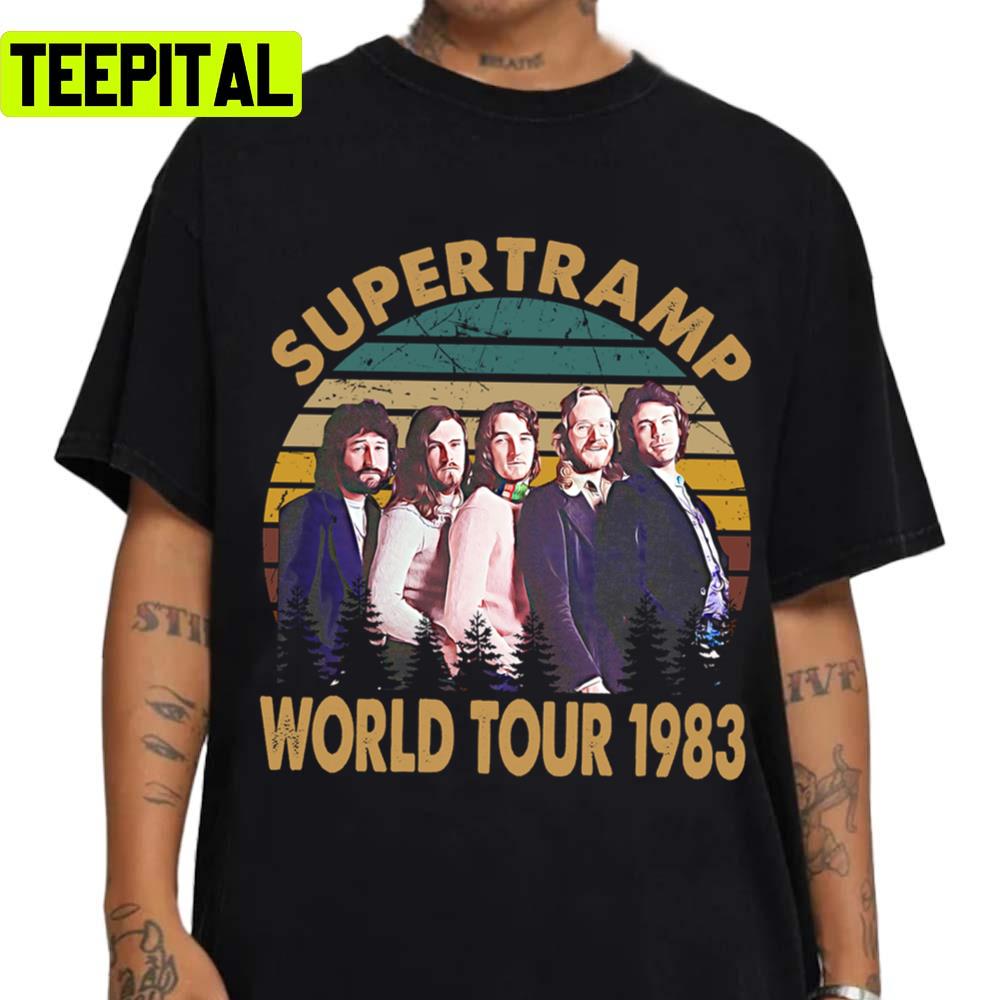 World Tour 1983 Supertramp Flower High Quality Graphic Unisex T-Shirt