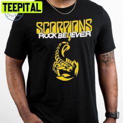 Yellow Logo Scorpions Rock Believer World Tour 2022 Unisex T-Shirt