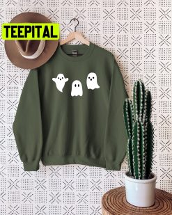 3 Ghosts Halloween Spooky Vibes Unisex Sweatshirt