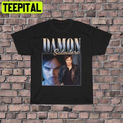 90s Vintage Damon Salvatore The Vampire Diaries Tv Series Unisex T-Shirt