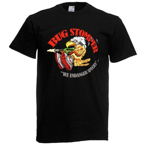 Alien Bug Stomper We Endanger Species Mens Black T-Shirt