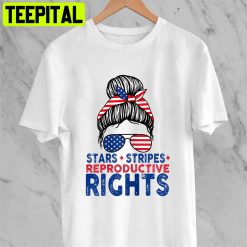 American Girl Flag Stars Stripes Reproductive Rights Unisex T-Shirt