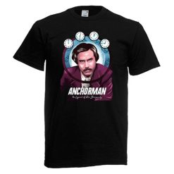 Anchorman Ron Burgundy Comedy Mens Black T-Shirt