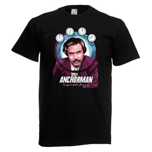 Anchorman Ron Burgundy Comedy Mens Black T-Shirt