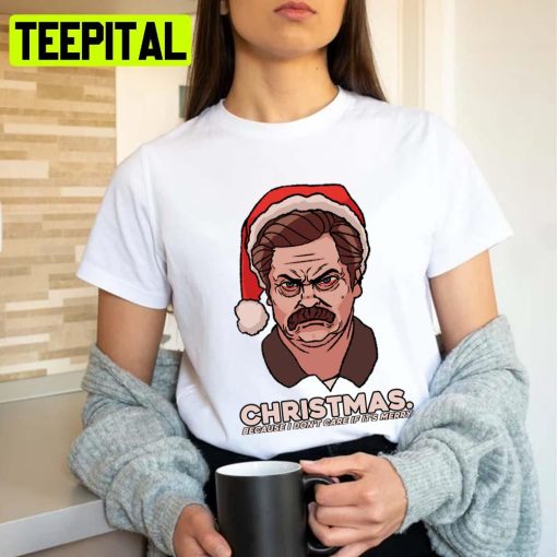 Angry Face Christmas Ron Swanson Unisex T-Shirt