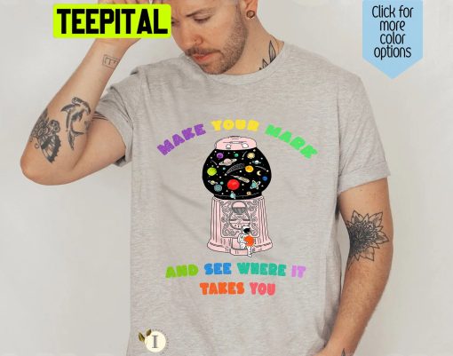 Astronaut And The Dot Planet In Gumball Machine Trending Unisex Shirt