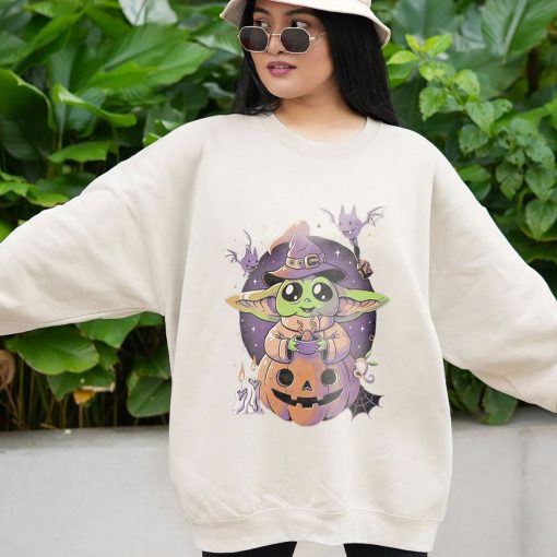 Baby Yoda Cute Pumpkin Star Wars Disney Halloween Unisex Sweatshirt