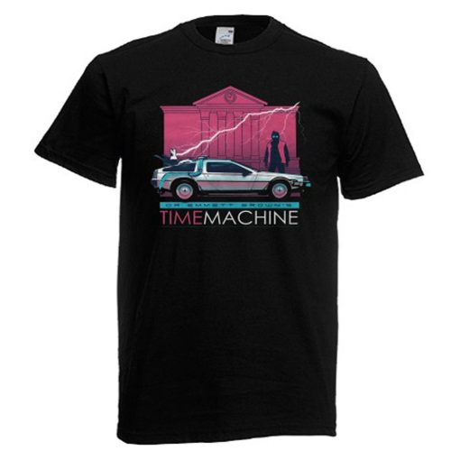 Back To The Future Dr E Brown Enterprises Time Machine Mens Black T-Shirt