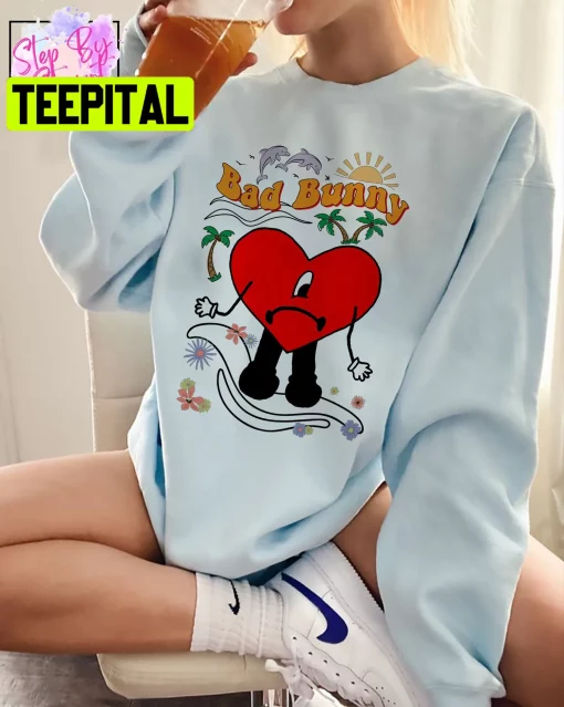 Bad Bunny Sad Heart Unisex Sweatshirt