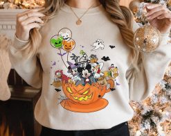 Ballon Vintage Retro Vintage Disney Halloween Mickey And Friends Unisex Sweatshirt