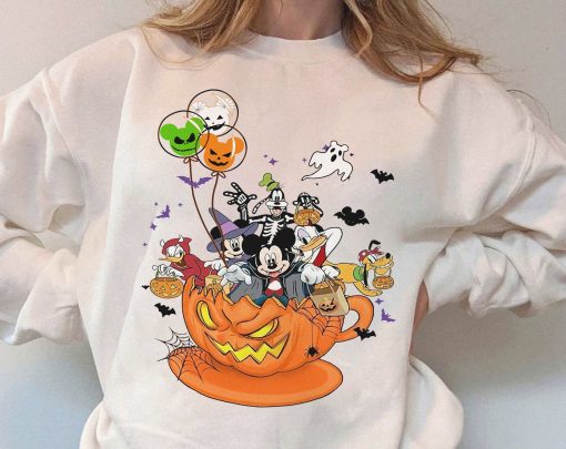 Ballon Vintage Retro Vintage Disney Halloween Mickey And Friends Unisex Sweatshirt