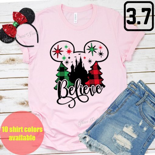 Believe Mickey Believe Christmas Party Disney Unisex T-Shirt