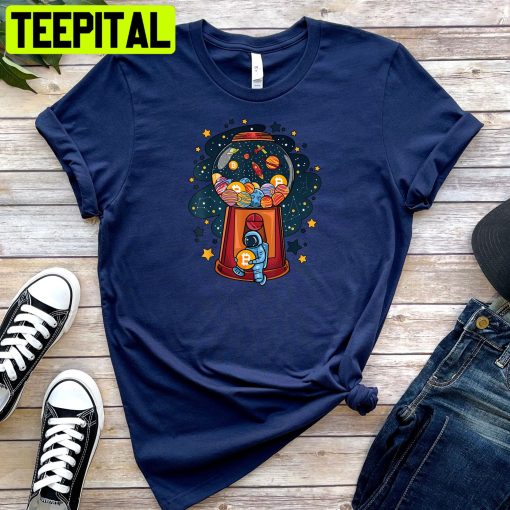 Bitcoin Planets Gumball Machine Astronaut Trending Unisex Shirt