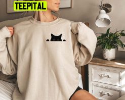 Black Cat Peeking Unisex Sweatshirt