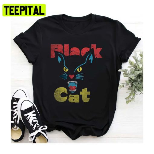 Black Cat Retro Halloween Spooky Night Unisex Sweatshirt