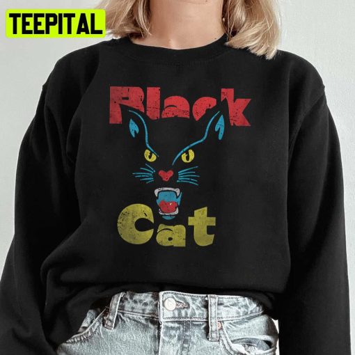 Black Cat Retro Halloween Spooky Night Unisex Sweatshirt