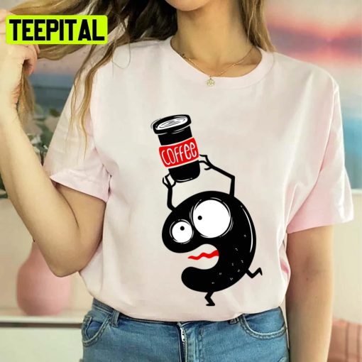 Black Monster Coffee Drinker Ahh Real Monsters Unisex T-Shirt