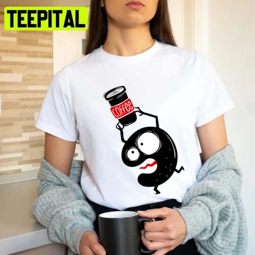 Black Monster Coffee Drinker Ahh Real Monsters Unisex T-Shirt