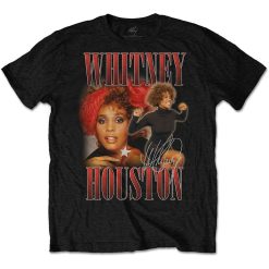 Black Whitney Houston 90s Homage Official Tee T-Shirt