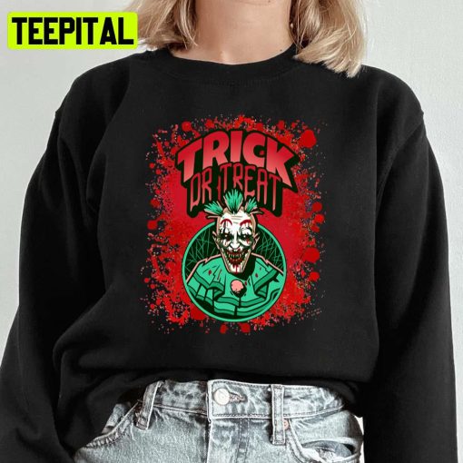 Bloody Monster Horror Trick Or Treat Zombie Scary Clown Halloween Spooky Night Unisex Sweatshirt