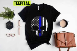 Blue Lives Matter Skull Flag Punisher Trending Unisex T-Shirt