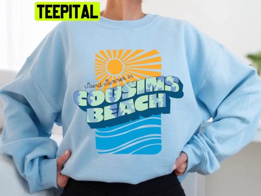 Blue Retro Vintage Cousins Beach Unisex Shirt