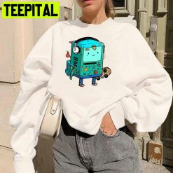 Bmo Skateboard And Listening Adventure Time Trending Unisex Sweatshirt