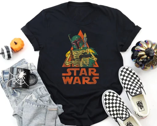 Boba Fett Skeleton Halloween Costume Disney And Pixar Star Wars Unisex T-Shirt