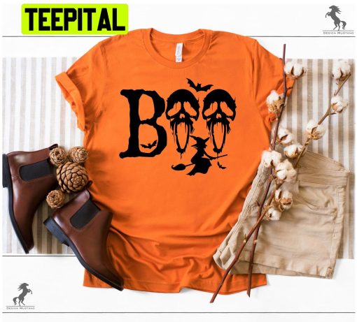 Boo Scream Witch And Bat Halloween Trending Unisex T-Shirt