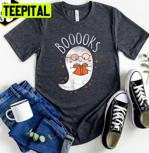 Booooks Ghost Books Halloween Teacher Trending Unisex T-Shirt