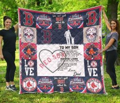 Boston Red Sox Family To My Son Quilt Blanket