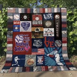 Brother Loving Team Cheering Always Supporting Baseball Sister Quilt Blanket