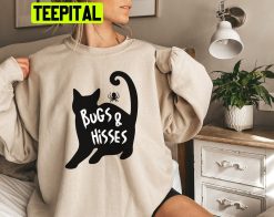 Bugs And Hisses Spooky Cute Halloween Pullover Black Cat Unisex Sweatshirt