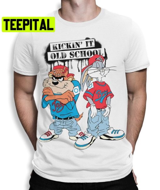 Bugs Bunny And Taz Kickin It Old School Trending Unisex Shirt