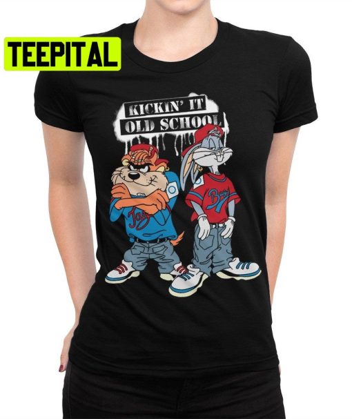 Bugs Bunny And Taz Kickin It Old School Trending Unisex Shirt