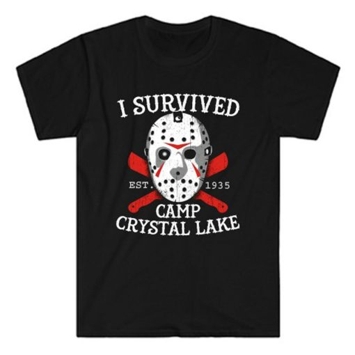 Camp Crystal Lake Jason Friday The 13th Mens Black T-Shirt