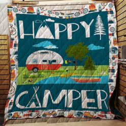 Camping Happy Camper Quilt Blanket