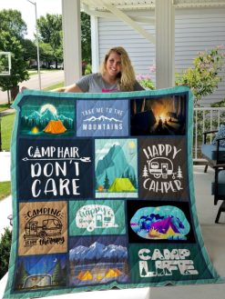 Camping Take Me To The Mountains Quilt Blanket