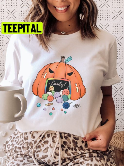 Candy Throwing Up Pumpkin Halloween Unisex T-Shirt