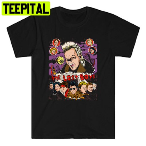 Cartoon Art The Lost Boys 80’s Horror Vampire Halloween Trending Unisex T-Shirt