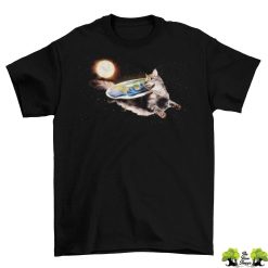 Cat In Space Flat Earth T-Shirt