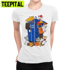 Cats With Police Box Trending Unisex T-Shirt