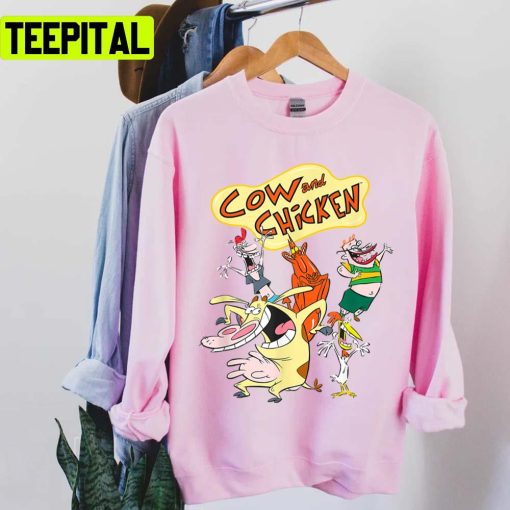 Characters In Cartoon Cow And Chicken Cartoon Unisex T-Shirt