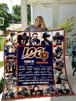 Chicago Bears Great00 Years Anni sary Quilt Blanket