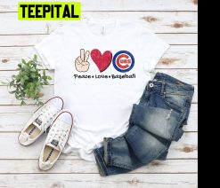 Chicago Cubs Peace Love Baseball Trending Unisex T-Shirt